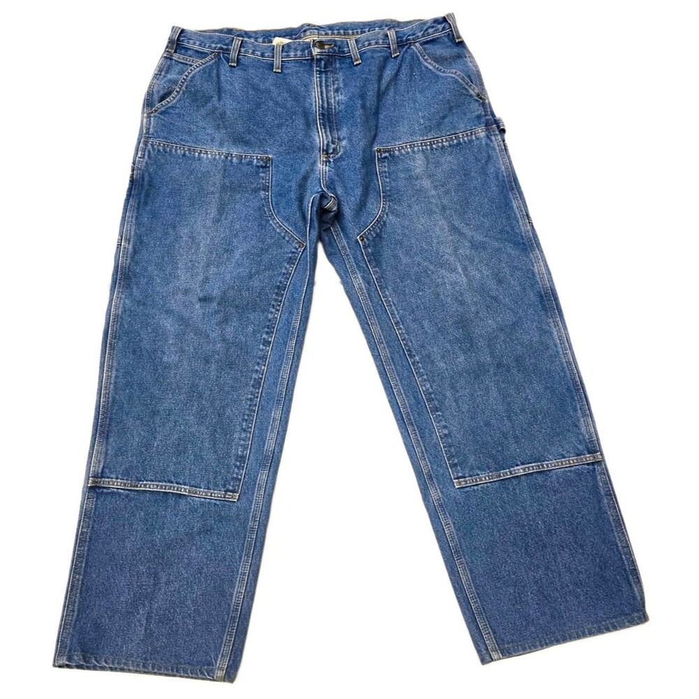Carhartt Original Dungaree Fit Mens Carpenter Jeans Blue Denim Medium Wash 44x34